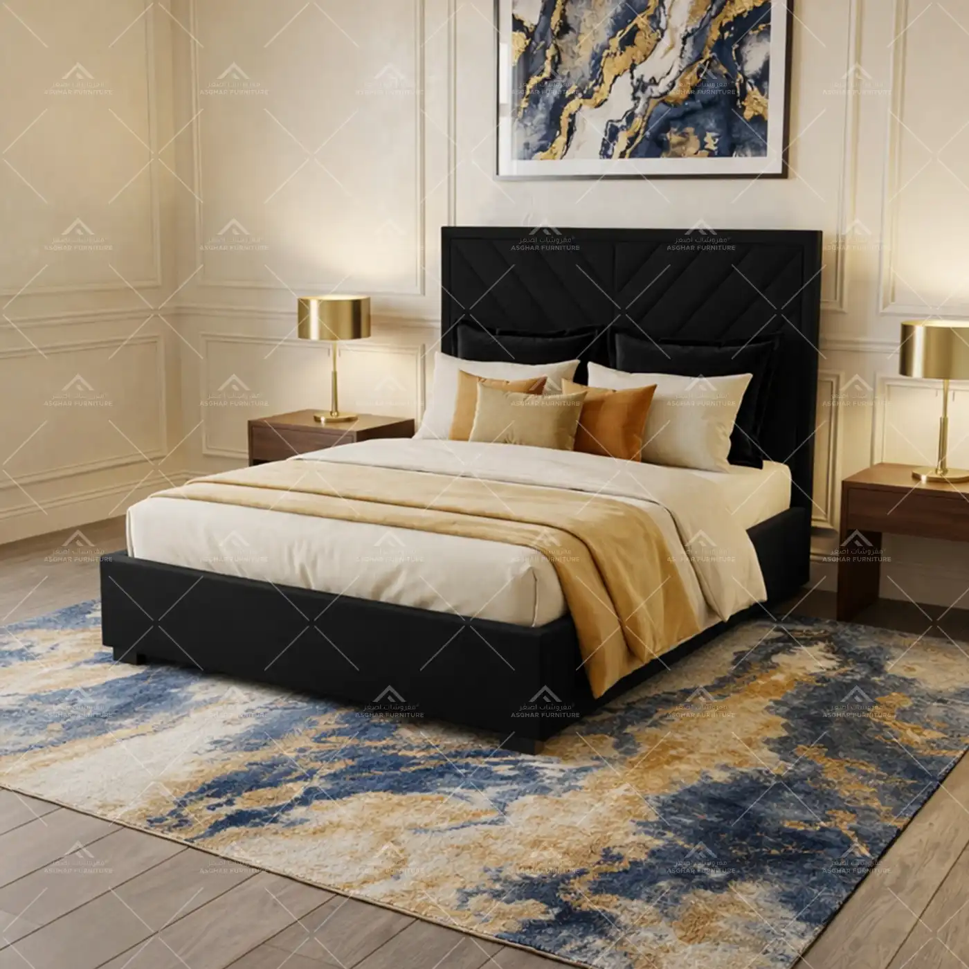 Aida Upholstered Bed with Free Mattress