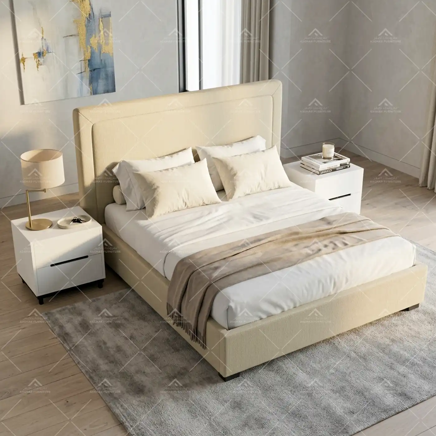 Cascado Premium Upholstered Bed with Free Mattress